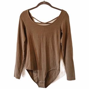 American Eagle Cross Back Long Sleeve Body Suit